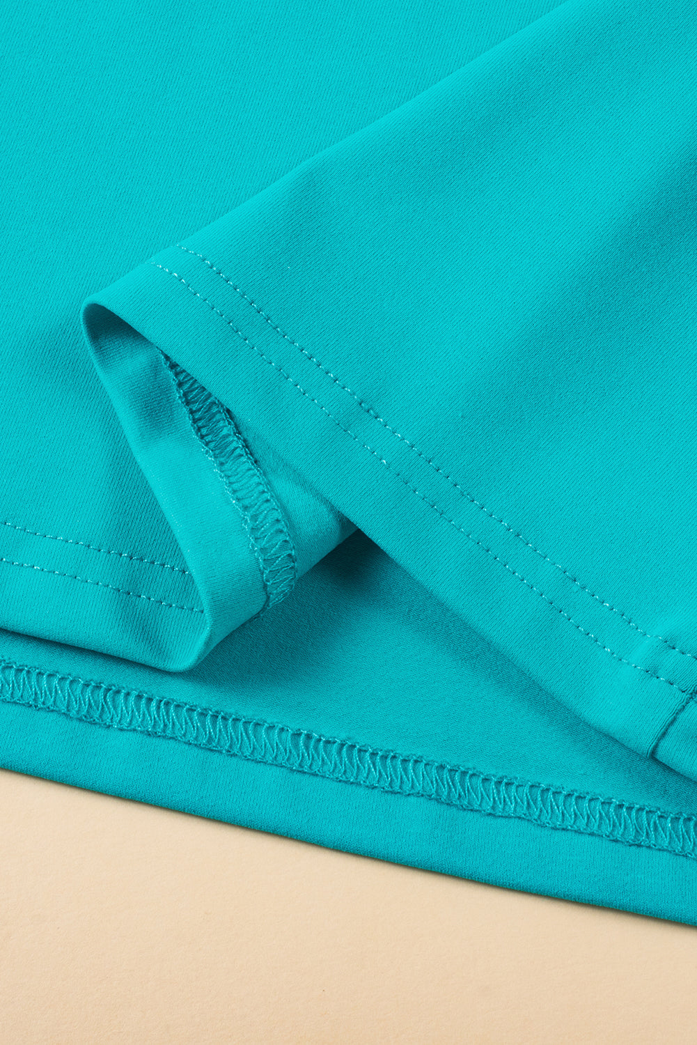 Turquoise Floral Crochet Lace Short Sleeve Top