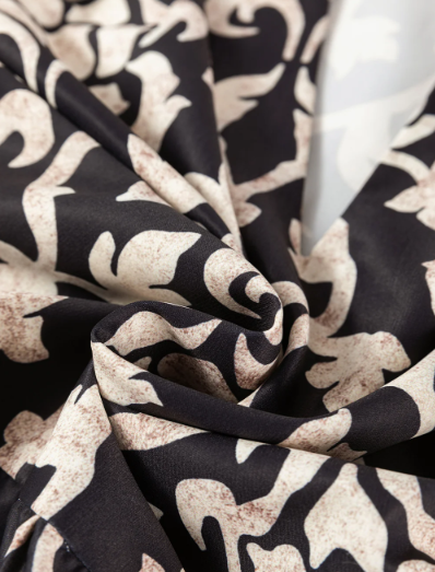 Black Retro Floral Mixed Print Split Neck A-Line Dress | Women’s Boho Tunic Mini Dress