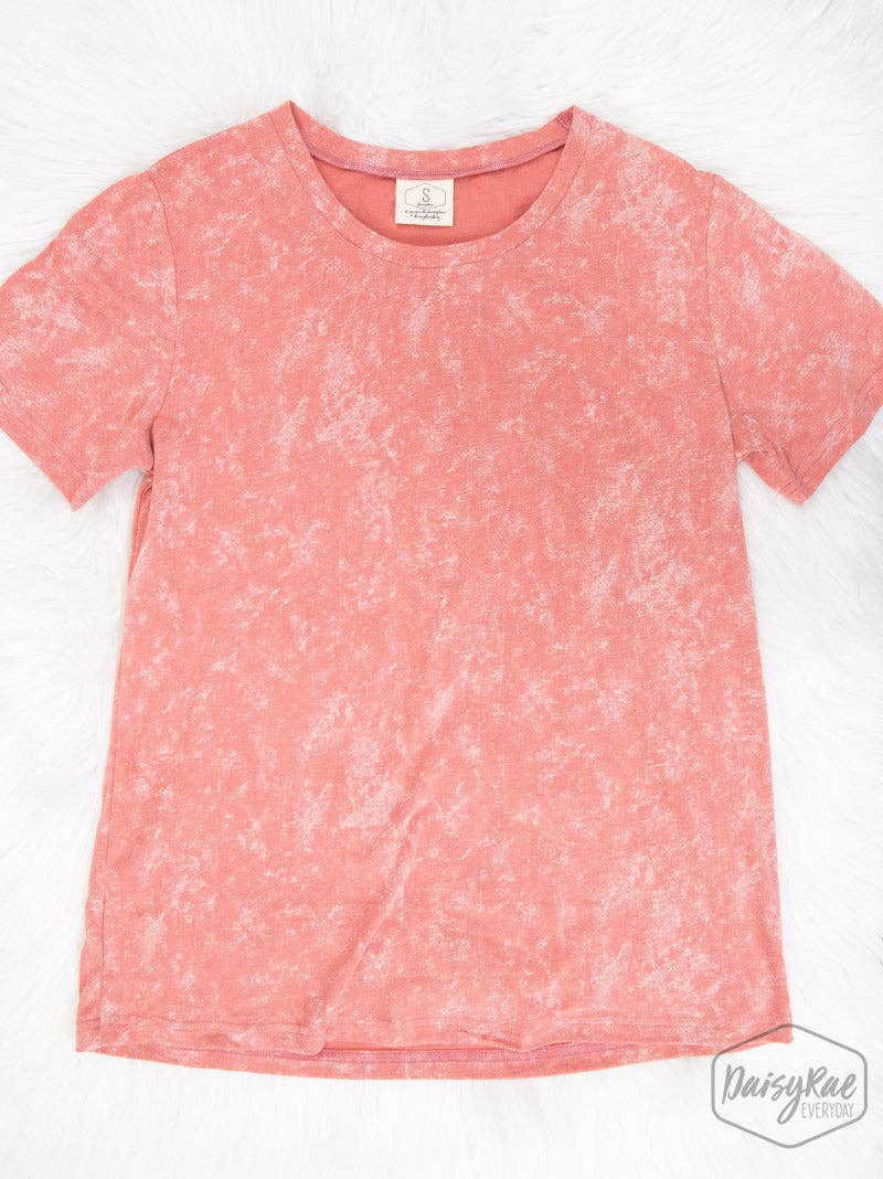 Strawberry Daiquiri Acid Wash Tee - Soft Vintage Tee for Women
