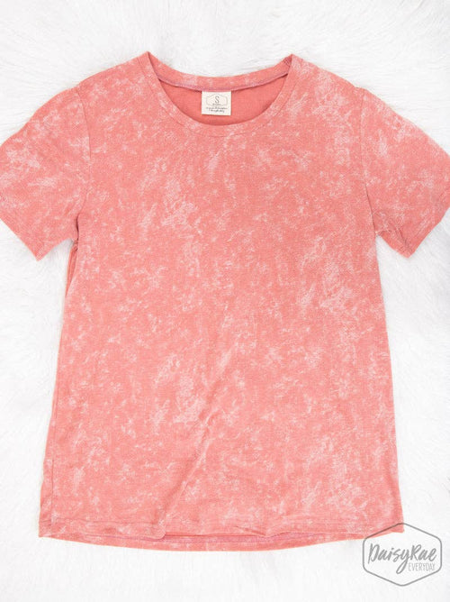 Strawberry Daiquiri Acid Wash Tee - Soft Vintage Tee for Women