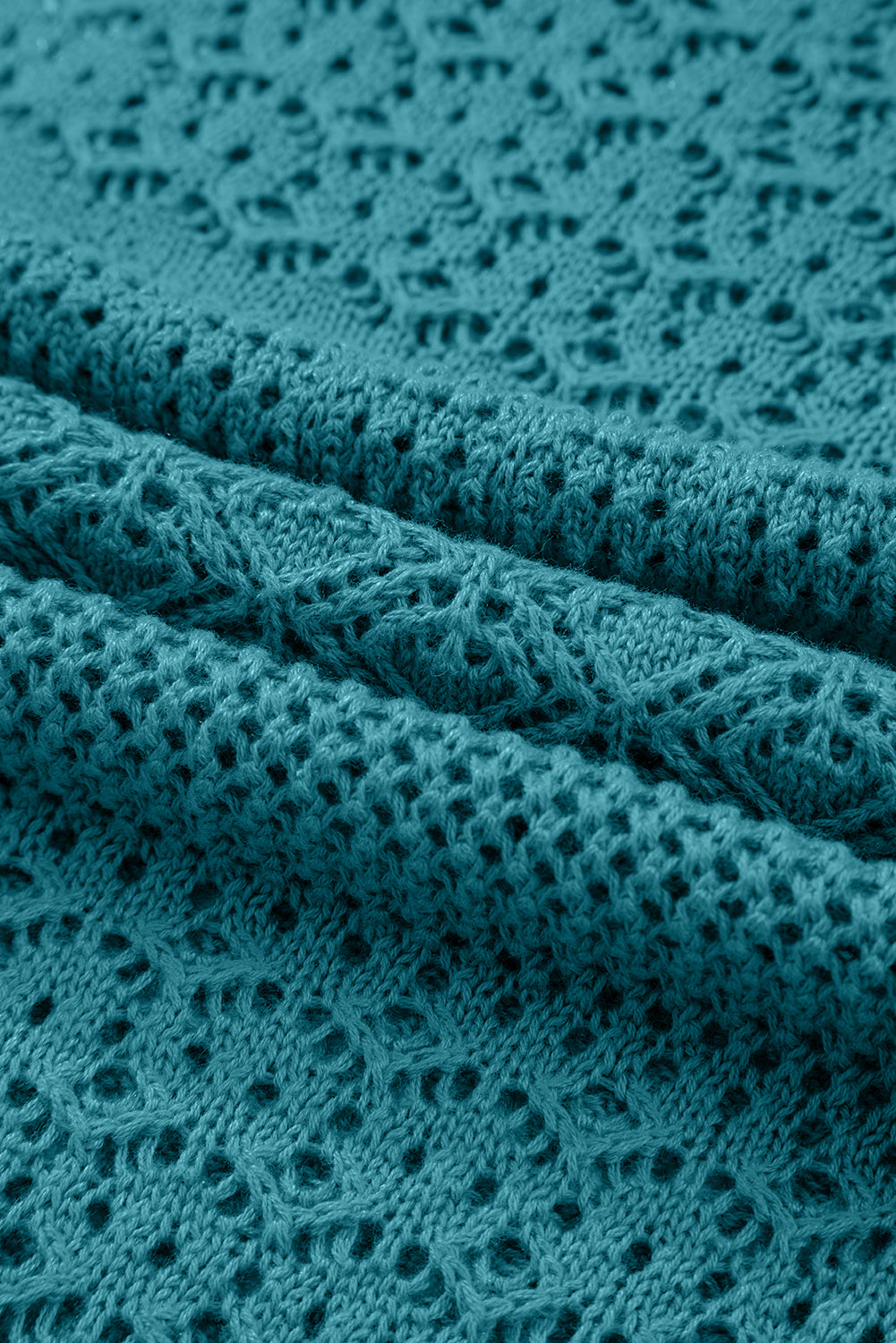 Redwood Burl Mix Pattern Hollowed Knit Open Front Cardigan