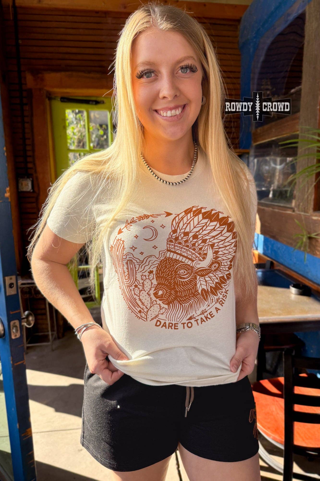 Risky Buffalo Graphic Tee; Western Cowgirl Unisex Fit (S-2XL)
