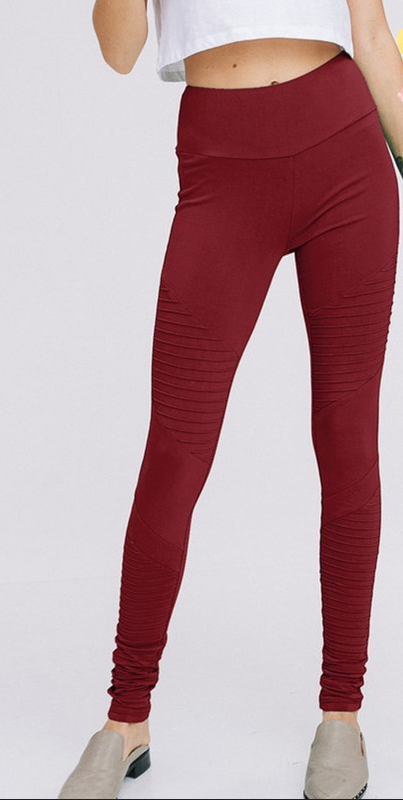 Wine High-Waisted Stretch Leggings | Everyday Comfort