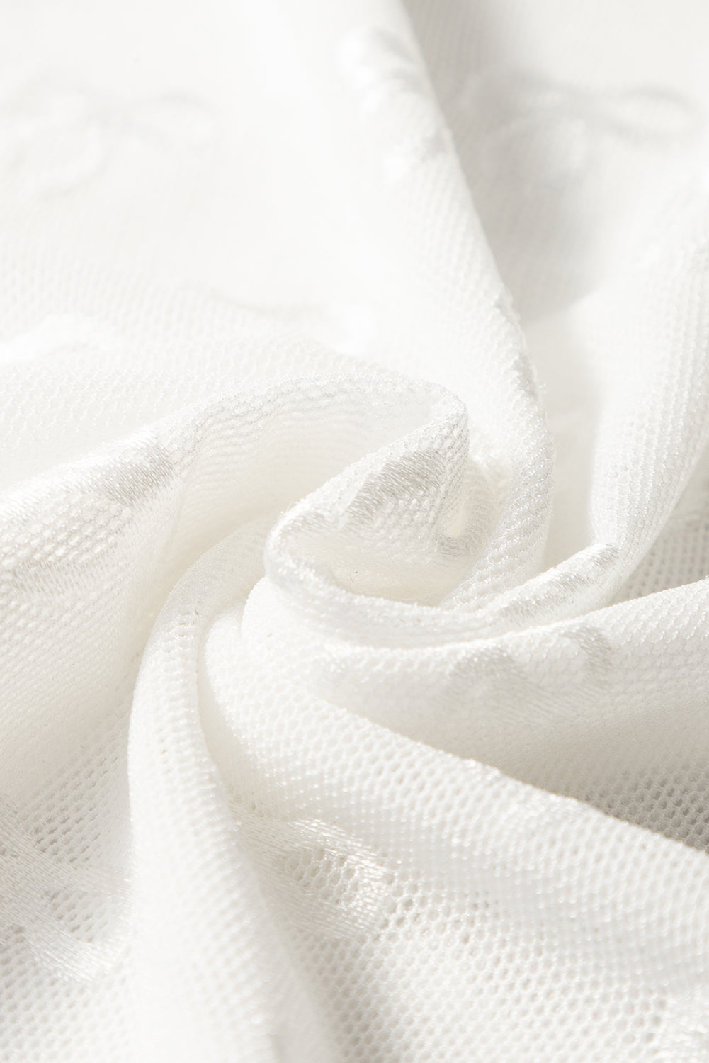 Black Mesh Bow Pattern Long Sleeve Top