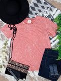Strawberry Daiquiri Acid Wash Tee - Soft Vintage Tee for Women