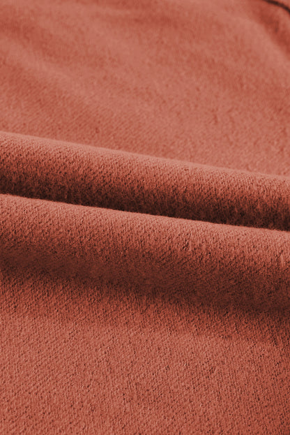 Gray Fleece Lined Zip Up Stand Collar Thumbhole Sleeve Sweatshirt