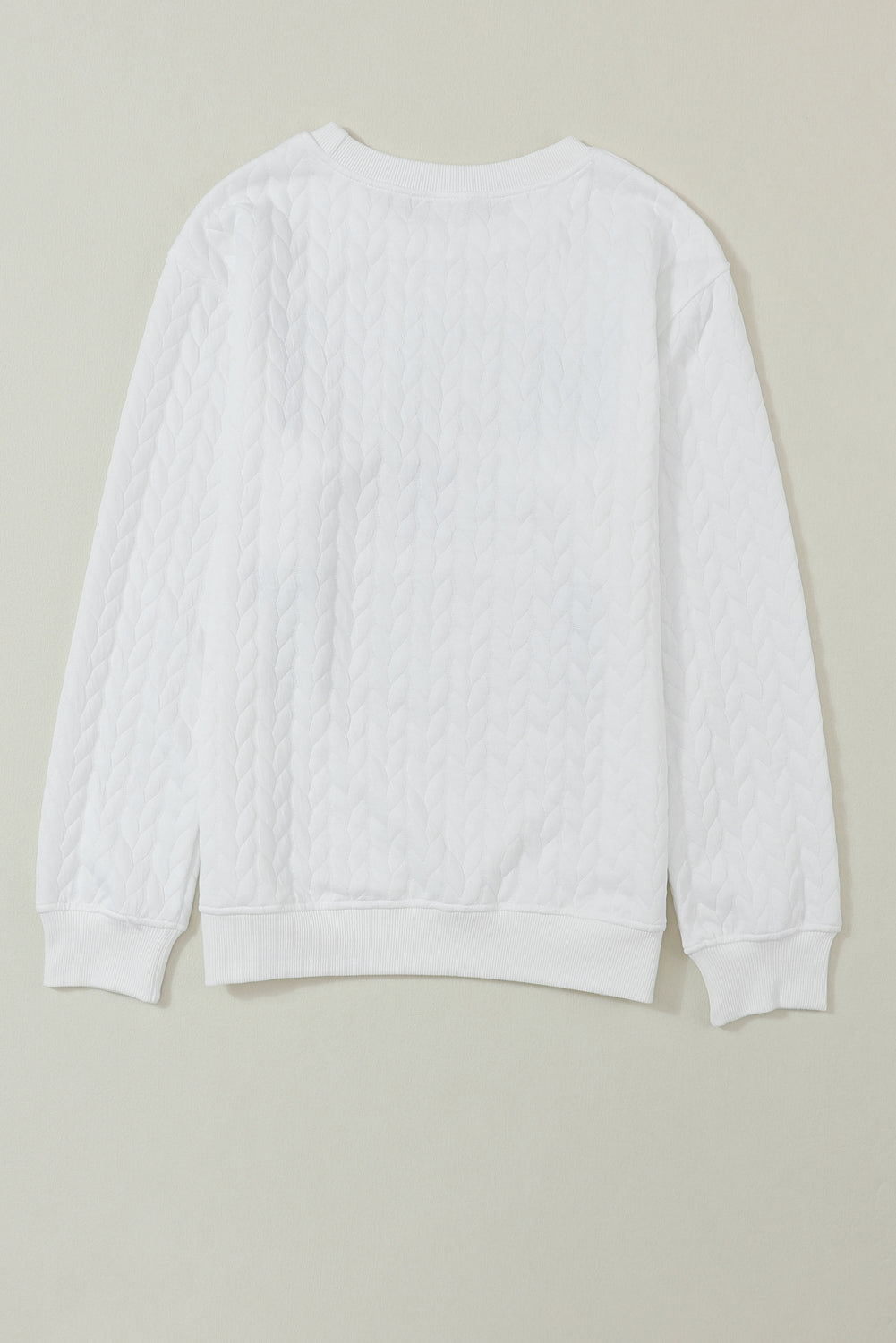 Dearlovers White Merry And Bright Cable Knit Pullover Sweatshirt