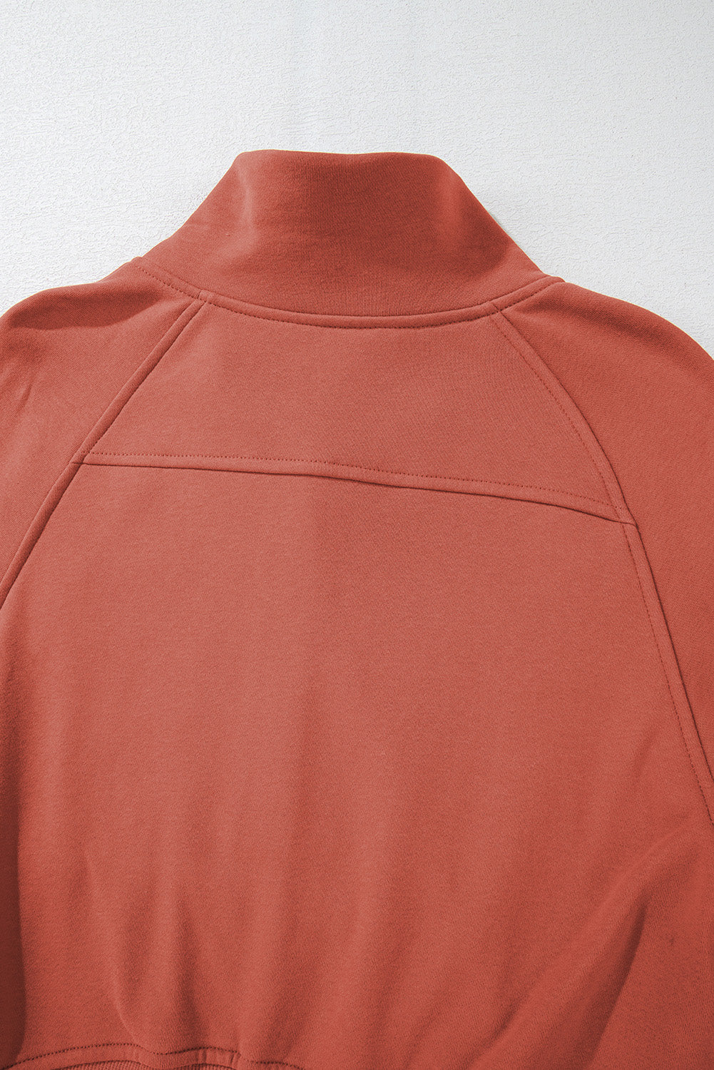 Gray Fleece Lined Zip Up Stand Collar Thumbhole Sleeve Sweatshirt