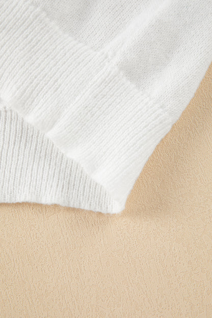 White Merry & Bright Round Neck Casual Sweater