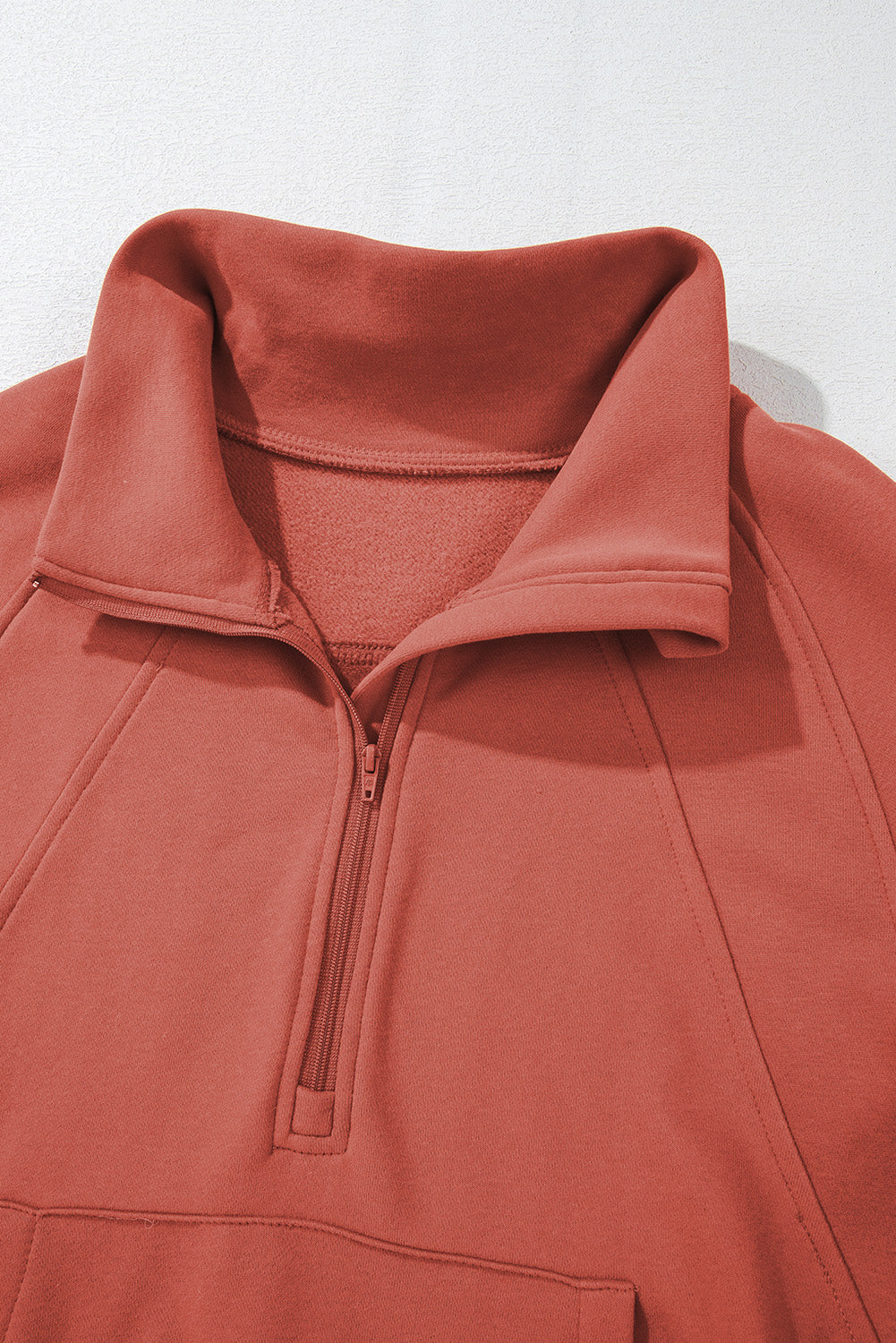 Gray Fleece Lined Zip Up Stand Collar Thumbhole Sleeve Sweatshirt