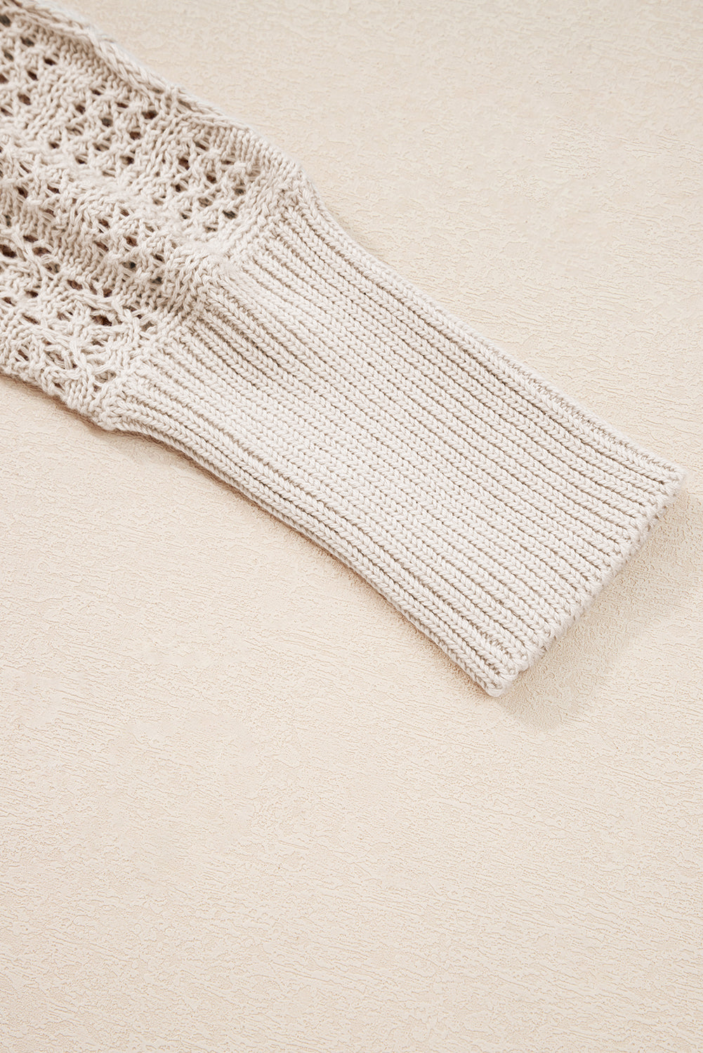 Redwood Burl Mix Pattern Hollowed Knit Open Front Cardigan