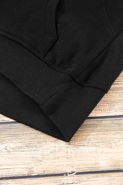 Gray Fleece Lined Zip Up Stand Collar Thumbhole Sleeve Sweatshirt