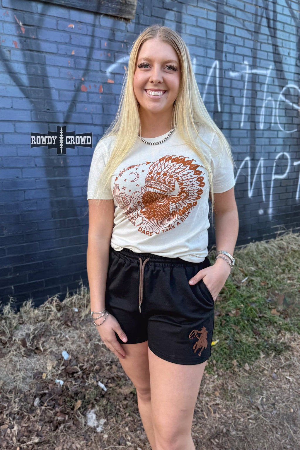 Risky Buffalo Graphic Tee; Western Cowgirl Unisex Fit (S-2XL)