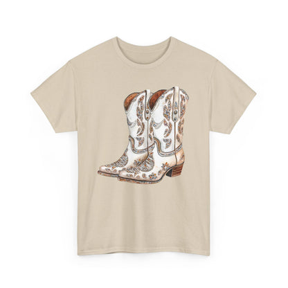 Cowgirl Boots Graphic Tee - Faux Rhinestone Western Top