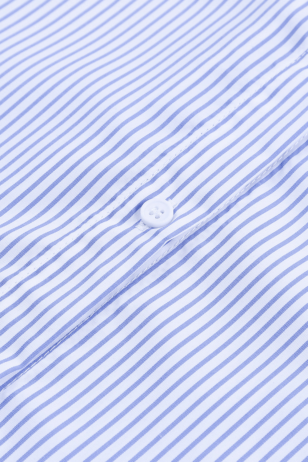 Pink Smocked Cuffed Striped Boyfriend Shirt with Pocket