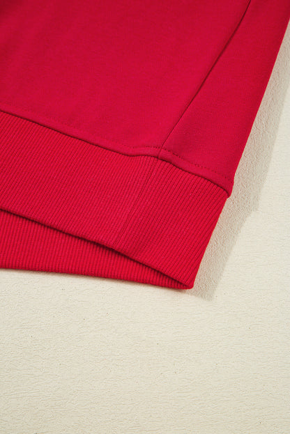 Dirty blue Varsity Striped Detail Crewneck Pullover Elastic Sweatpants 2pcs Outfit