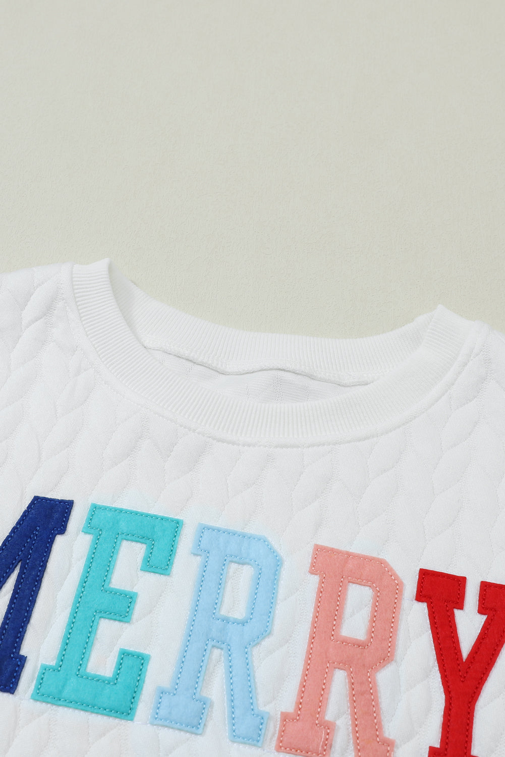 Dearlovers White Merry And Bright Cable Knit Pullover Sweatshirt