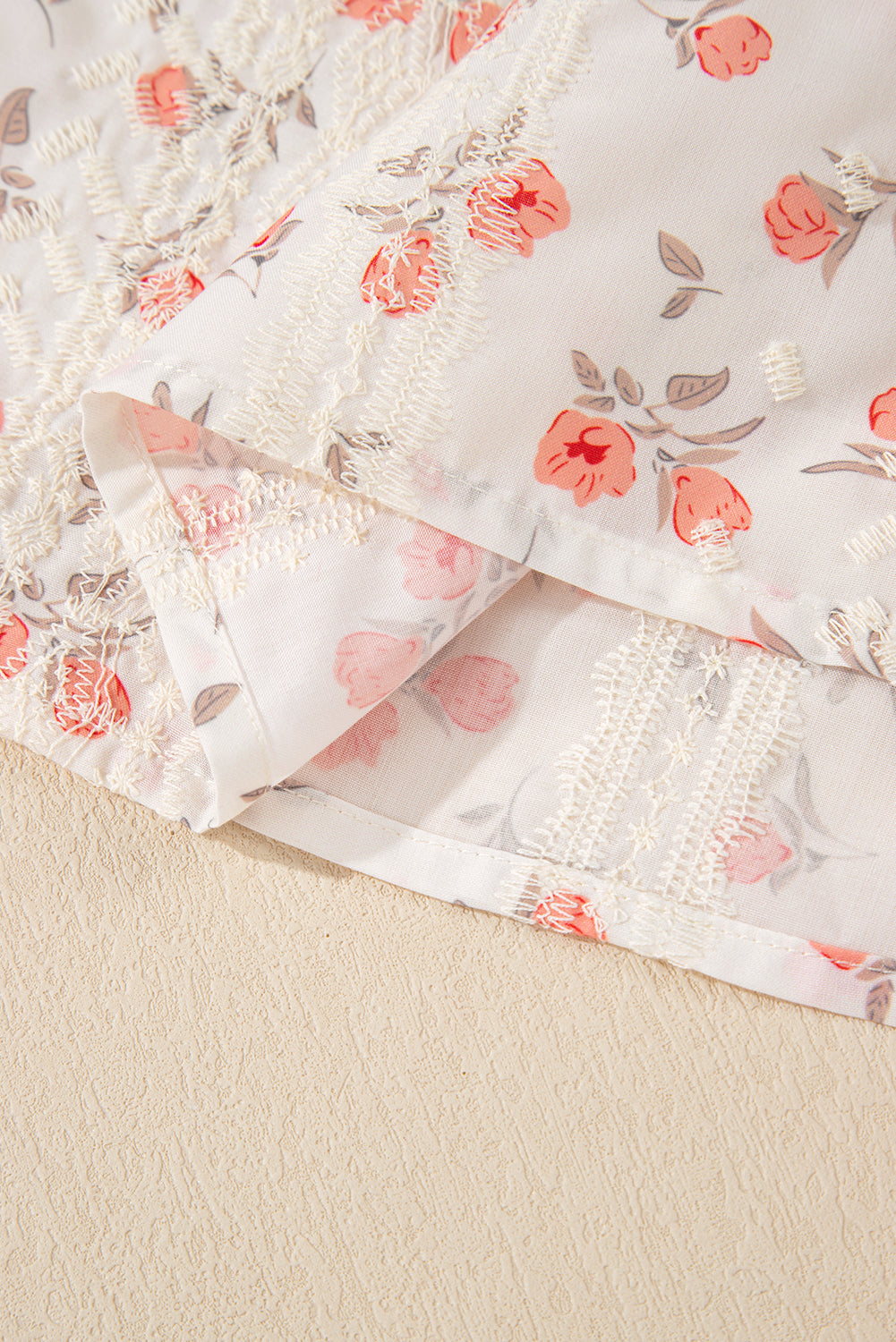 Pink Floral Embroidered Crochet Cap Sleeve Blouse | Women’s Boho Southern Top