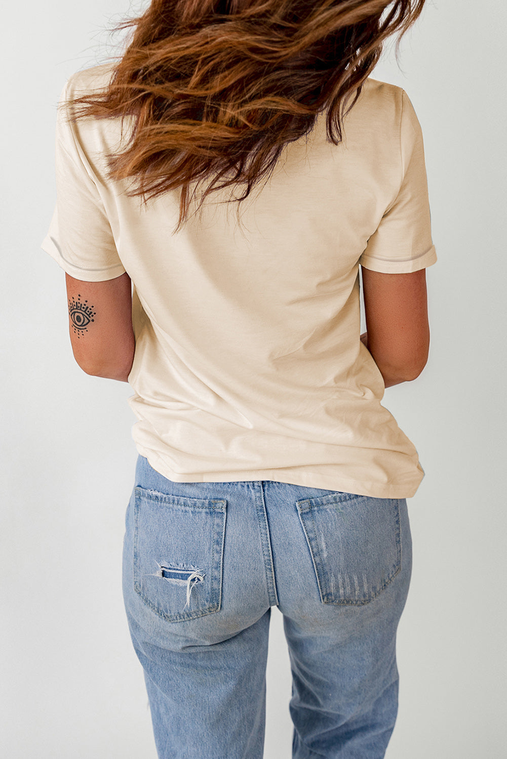 Khaki Western Graphic Tee with Leopard & Lightning Heart Design