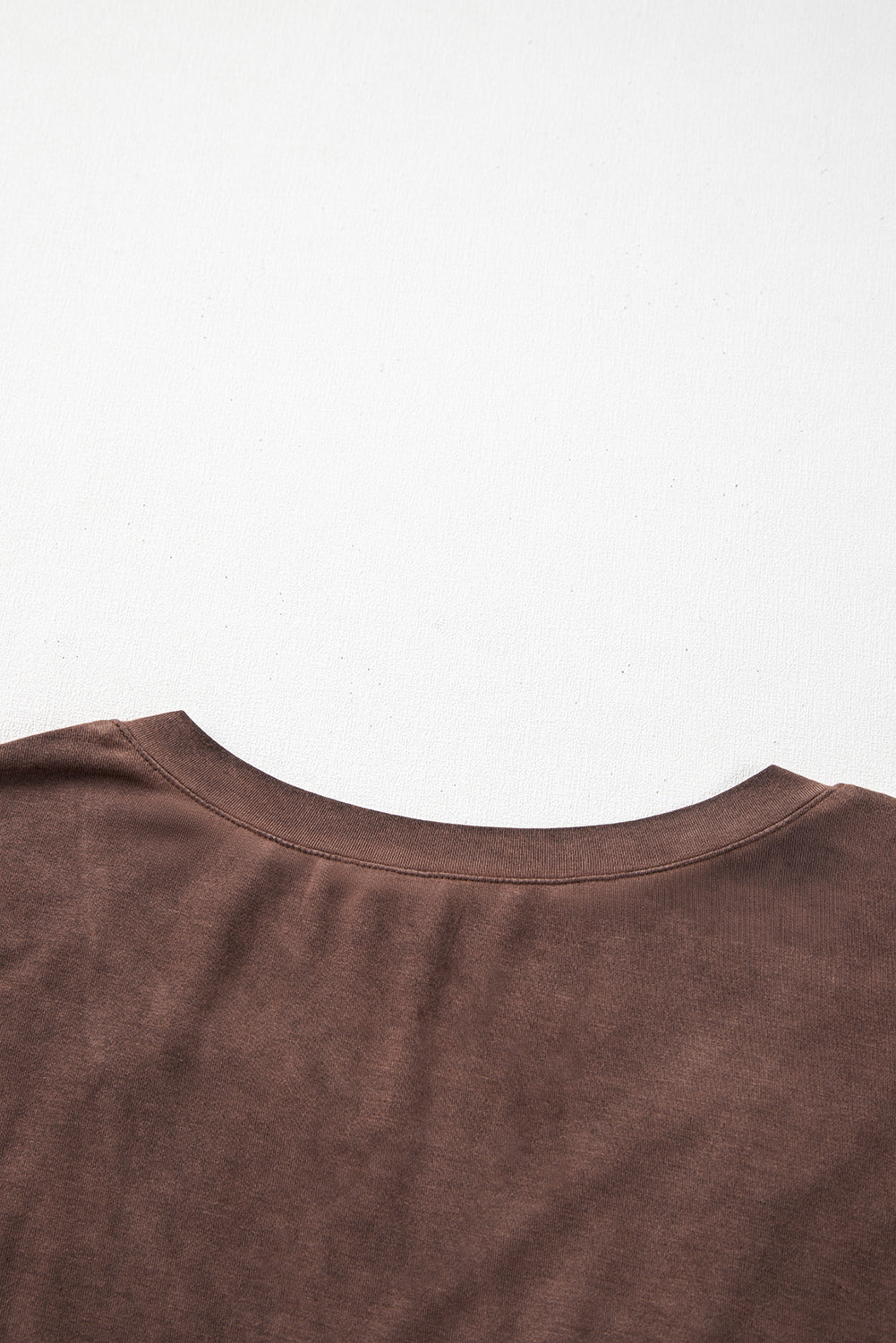 Chestnut Mineral Wash Criss Cross V-Neck Casual T-Shirt | Women’s Western Inspired Top