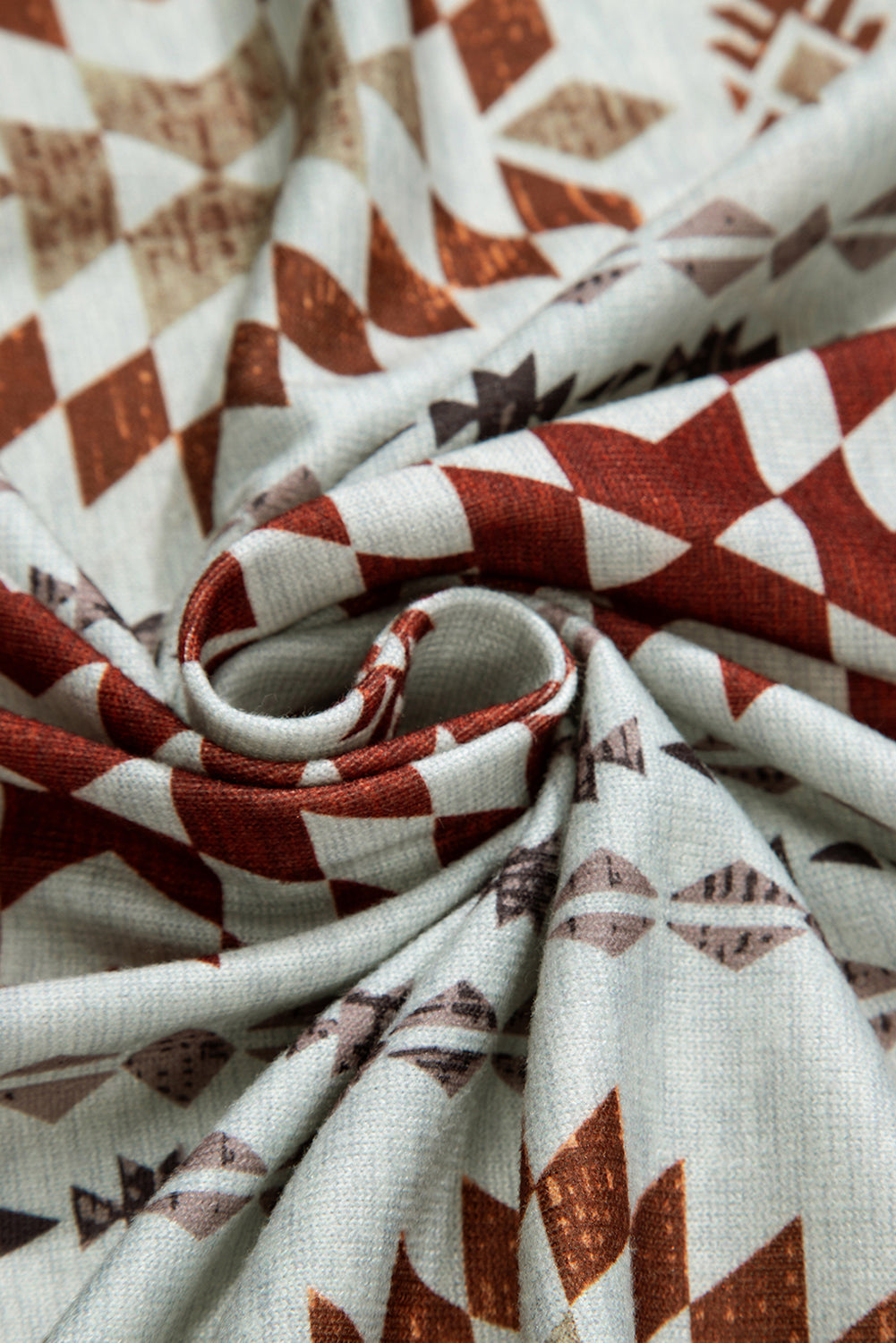 Brown Western Aztec Print Open Front Longline Cardigan – Western Boho Layering Piece