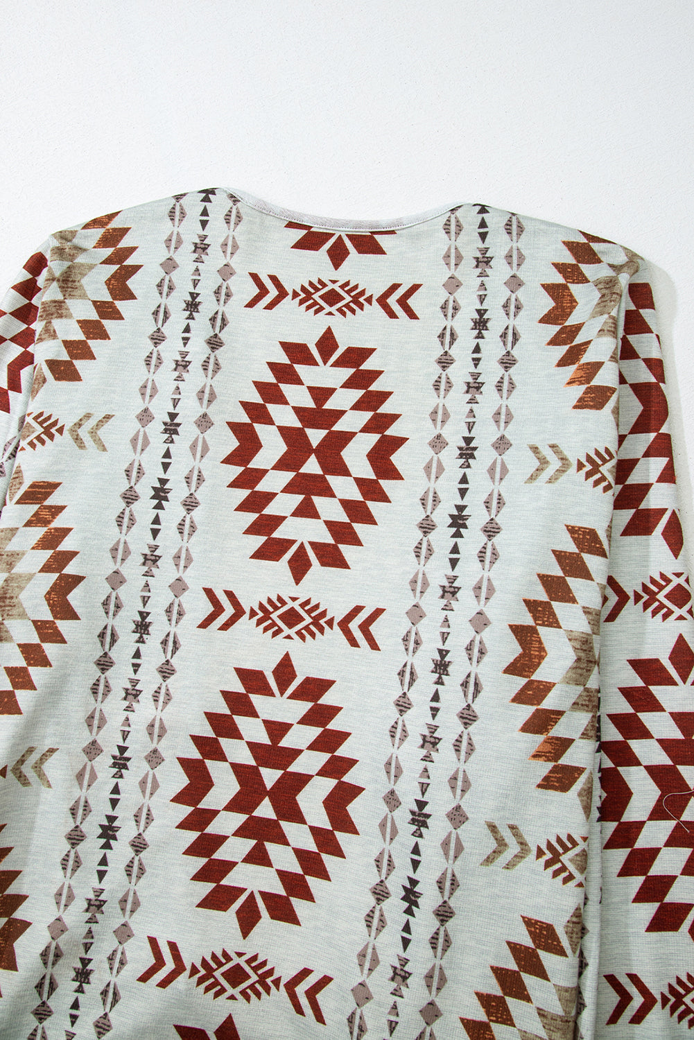 Brown Western Aztec Print Open Front Longline Cardigan – Western Boho Layering Piece