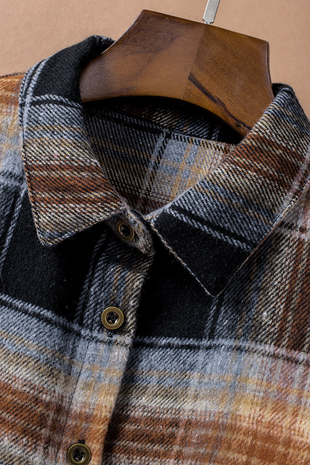 Black Oversized Plaid Shacket with Rounded Hem & Side Slits | Cozy Fall & Holiday Layering Piece