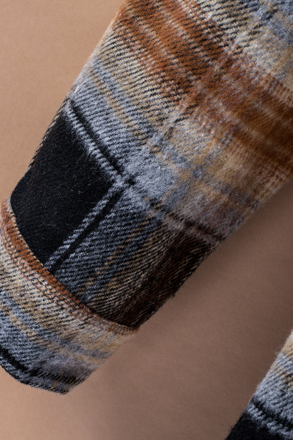 Black Oversized Plaid Shacket with Rounded Hem & Side Slits | Cozy Fall & Holiday Layering Piece