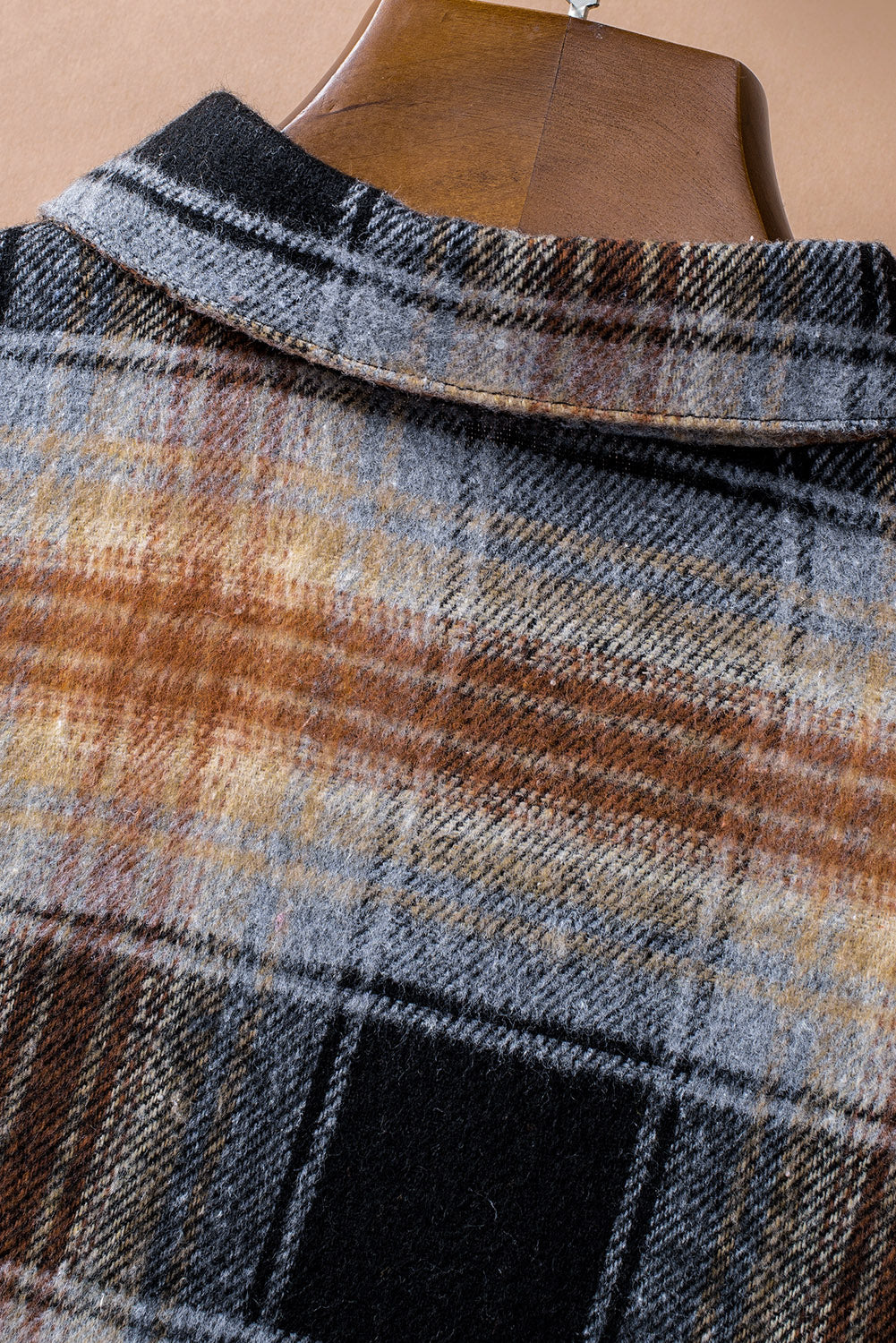 Black Oversized Plaid Shacket with Rounded Hem & Side Slits | Cozy Fall & Holiday Layering Piece