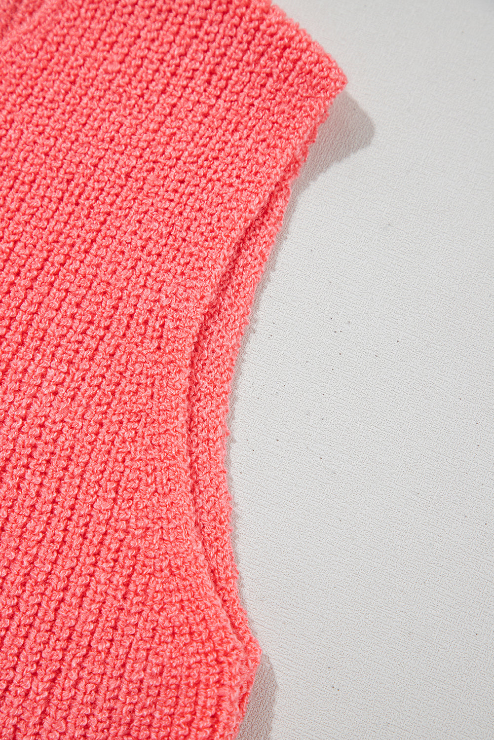 Tomato Red Lace-Up Front V-Neck Sweater Vest – Sleeveless Knit Layering Top