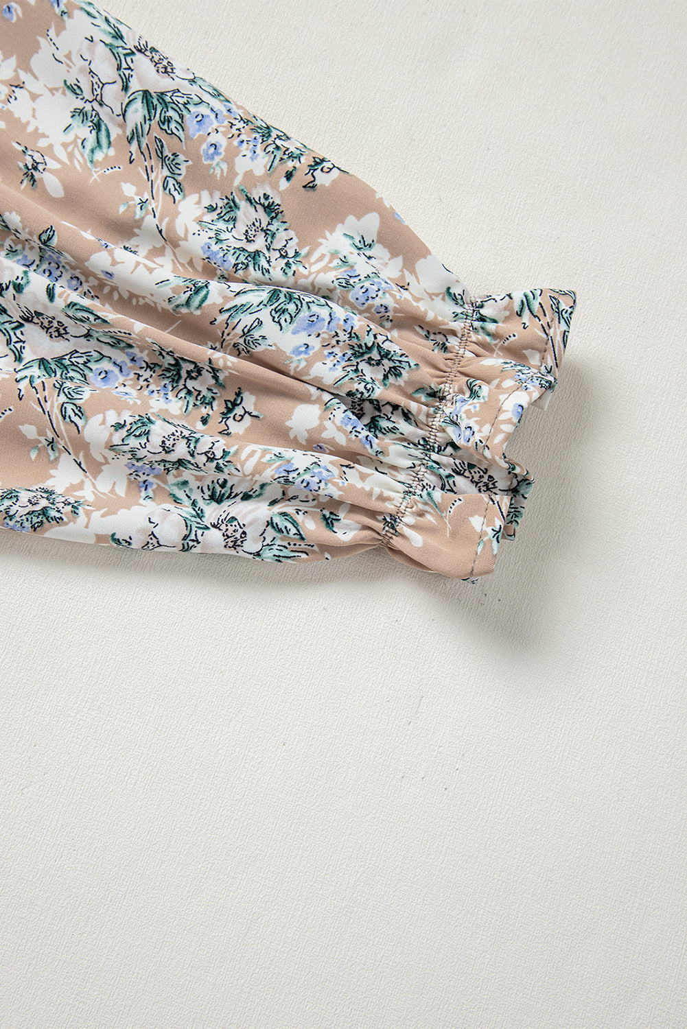 Khaki Maple Grove Floral Smocked Puff Sleeve Maxi Dress