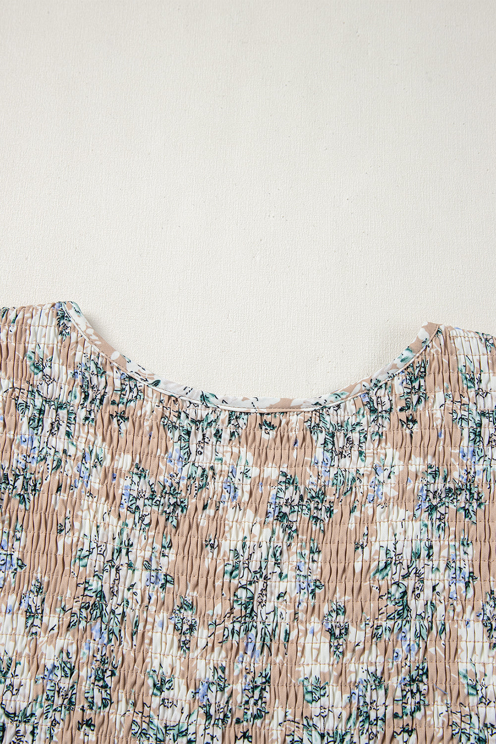 Khaki Maple Grove Floral Smocked Puff Sleeve Maxi Dress