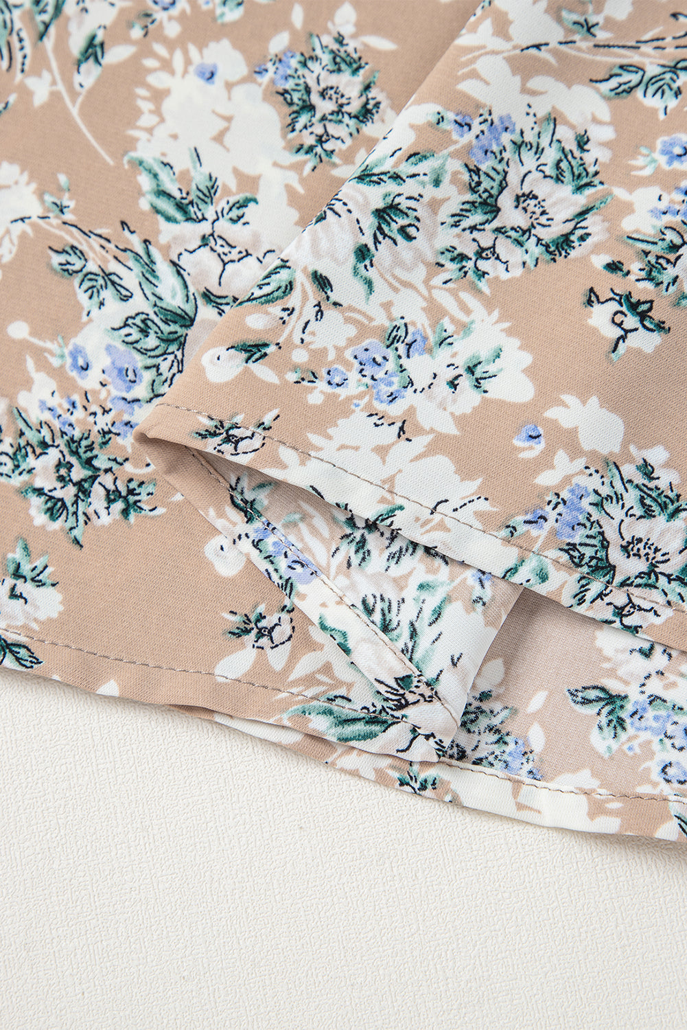 Khaki Maple Grove Floral Smocked Puff Sleeve Maxi Dress