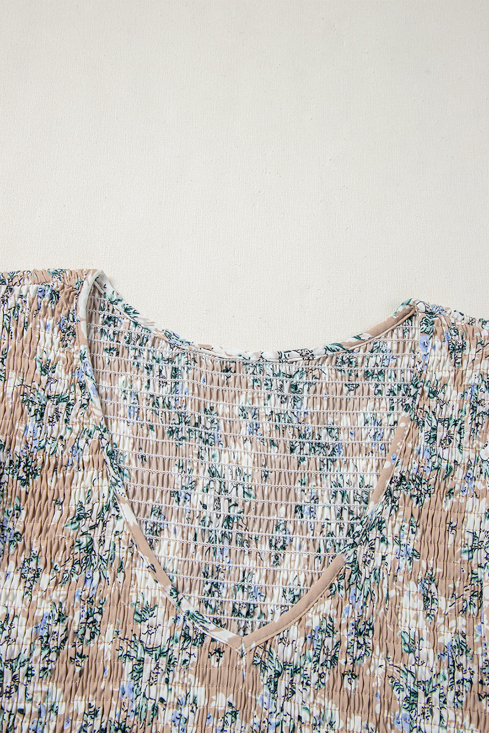 Khaki Maple Grove Floral Smocked Puff Sleeve Maxi Dress