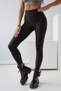 Black Criss Cross Tummy Control Leggings | High Waist Yoga Pants (S–XL)