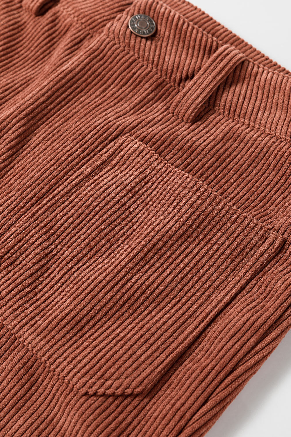 High Waist Square Pockets Corduroy Pants – Brown