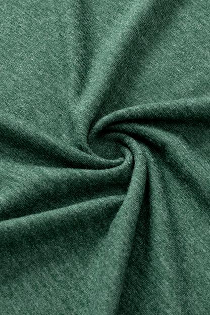 Blackish Green Embroidered V-Neck Draped Sleeve Plus Size Blouse