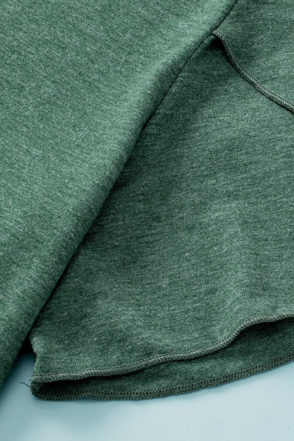 Blackish Green Embroidered V-Neck Draped Sleeve Plus Size Blouse