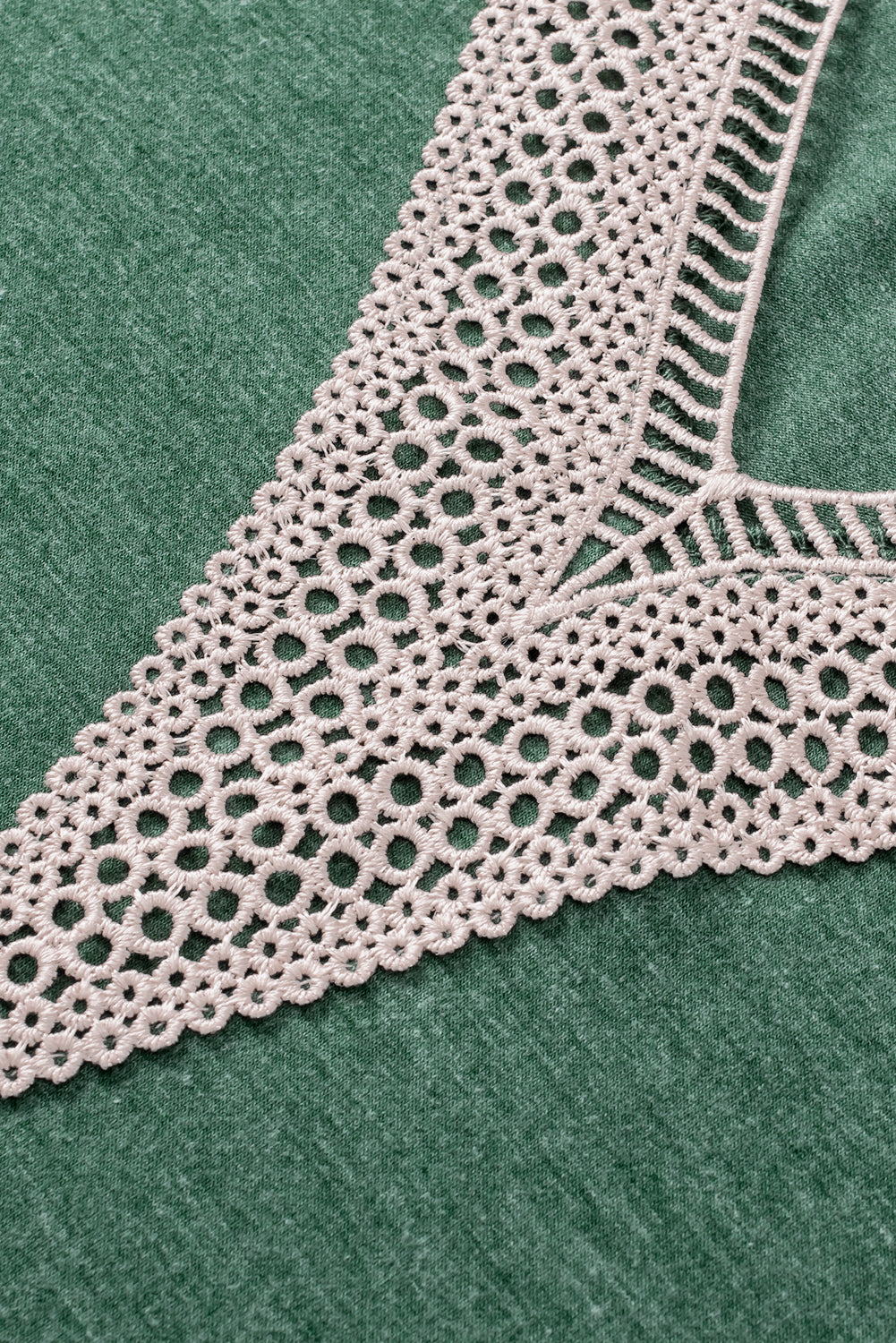 Blackish Green Embroidered V-Neck Draped Sleeve Plus Size Blouse