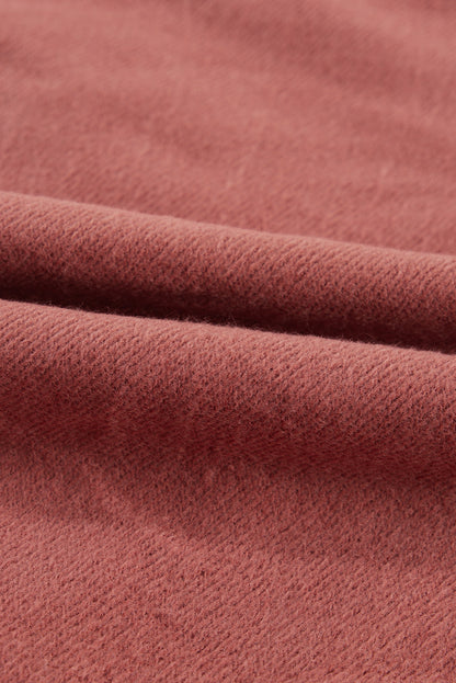 Gray Fleece Lined Zip Up Stand Collar Thumbhole Sleeve Sweatshirt