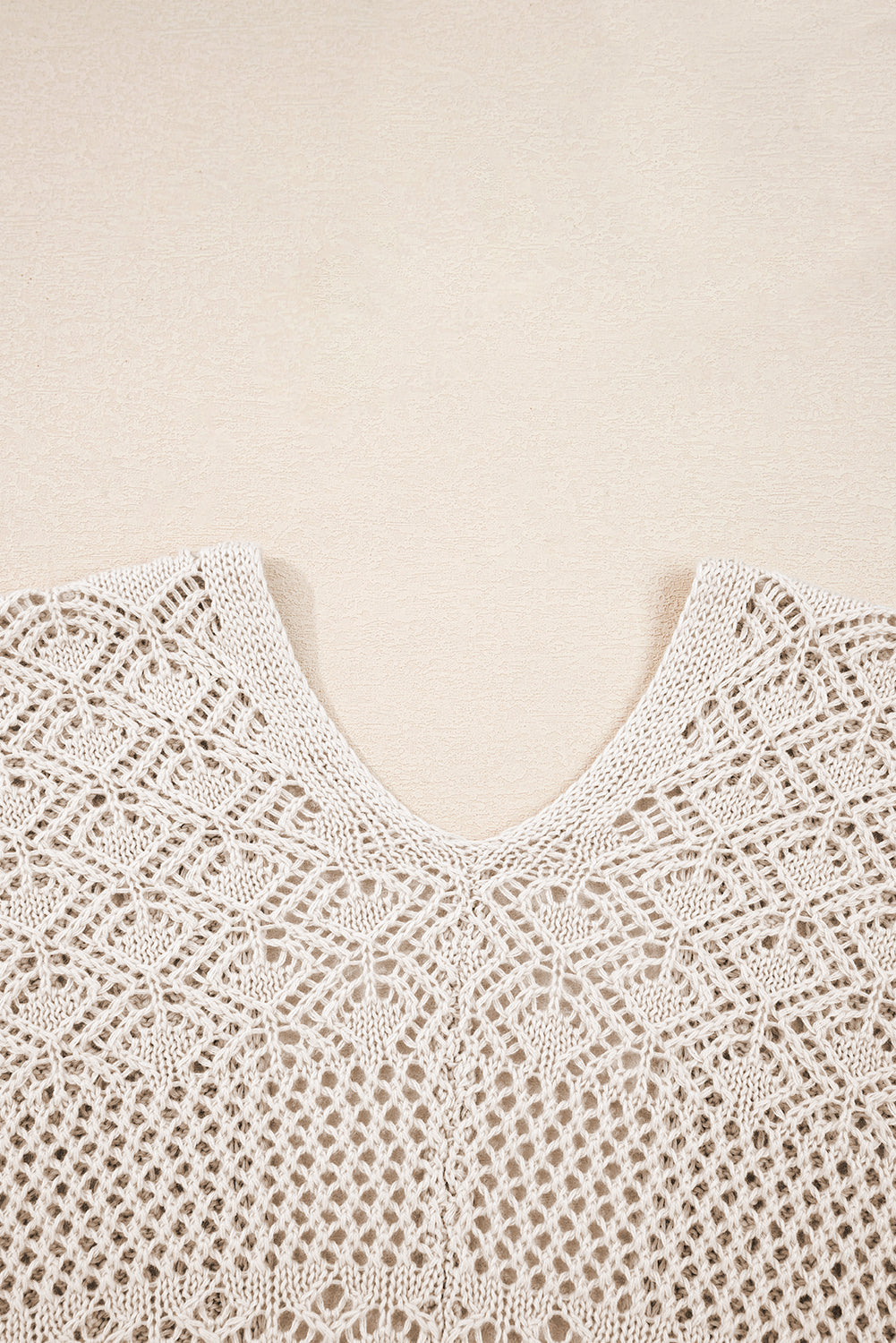 Redwood Burl Mix Pattern Hollowed Knit Open Front Cardigan