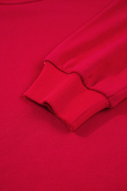 Dirty blue Varsity Striped Detail Crewneck Pullover Elastic Sweatpants 2pcs Outfit