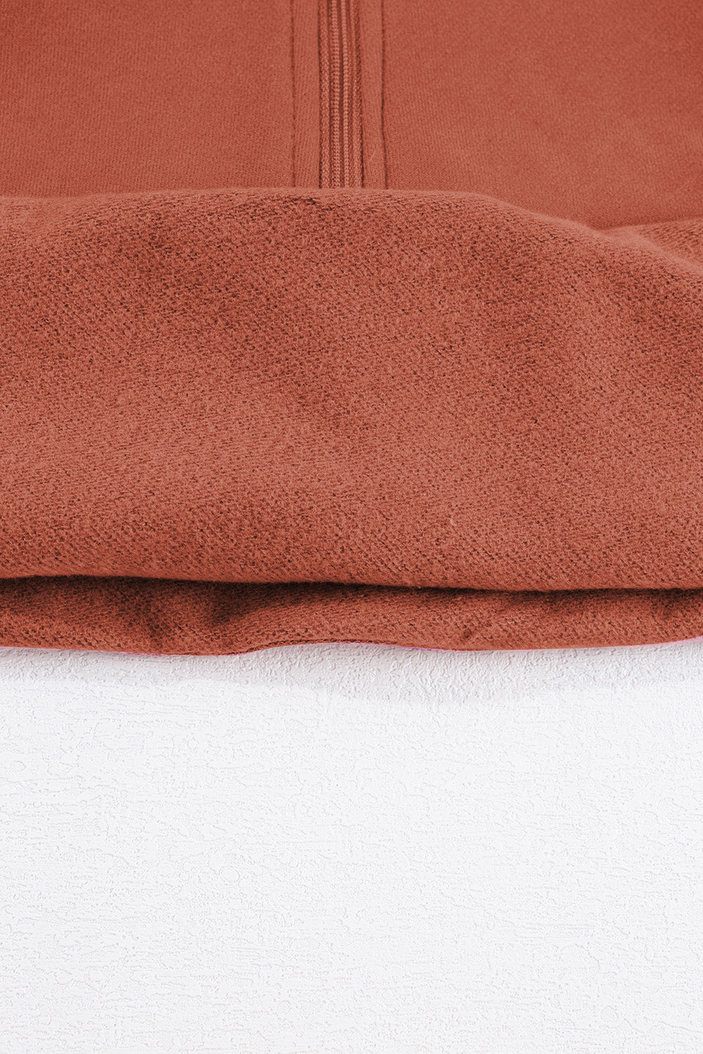 Gray Fleece Lined Zip Up Stand Collar Thumbhole Sleeve Sweatshirt