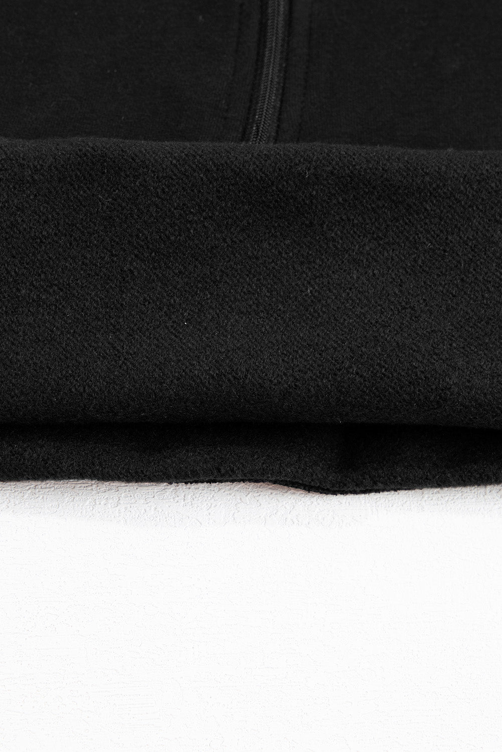 Gray Fleece Lined Zip Up Stand Collar Thumbhole Sleeve Sweatshirt