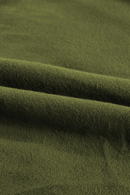 Gray Fleece Lined Zip Up Stand Collar Thumbhole Sleeve Sweatshirt