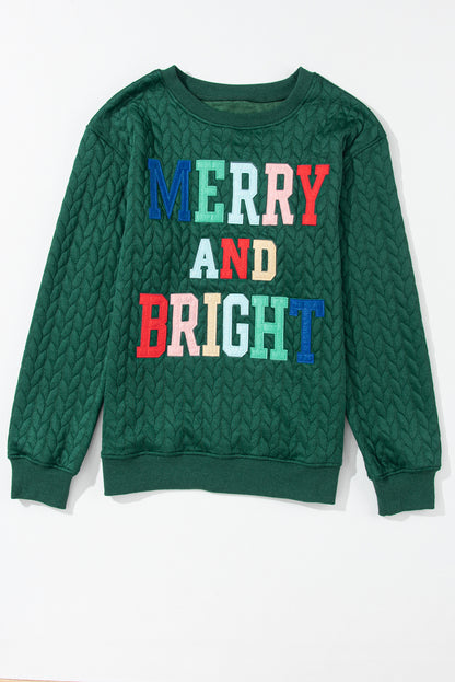 Dearlovers White Merry And Bright Cable Knit Pullover Sweatshirt