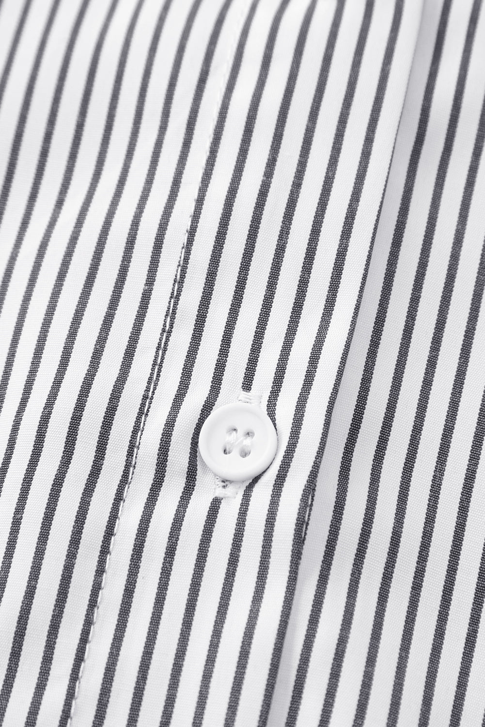 Pink Smocked Cuffed Striped Boyfriend Shirt with Pocket