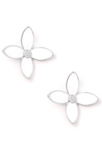 Four Leaf Flower Stud Earrings