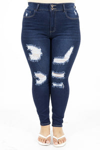 High-Rise Distressed Skinny Jean, Missy/Plus