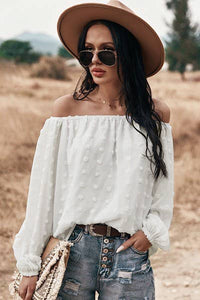 Off the Shoulder Swiss Dot Top